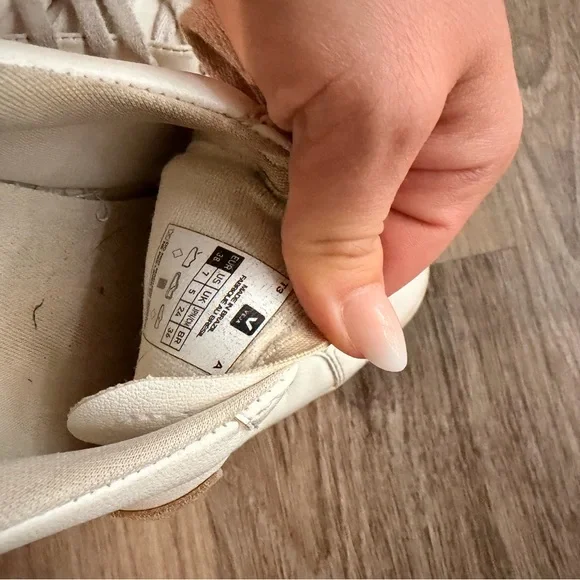 Veja White Sneakers with Tan V Detail - Picture 3 of 3